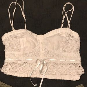 American Eagle Outfitters Shorts - White crop top with arm green soft shorts. American Eagle Outfitters Shorts - White crop top with arm green soft shorts.
